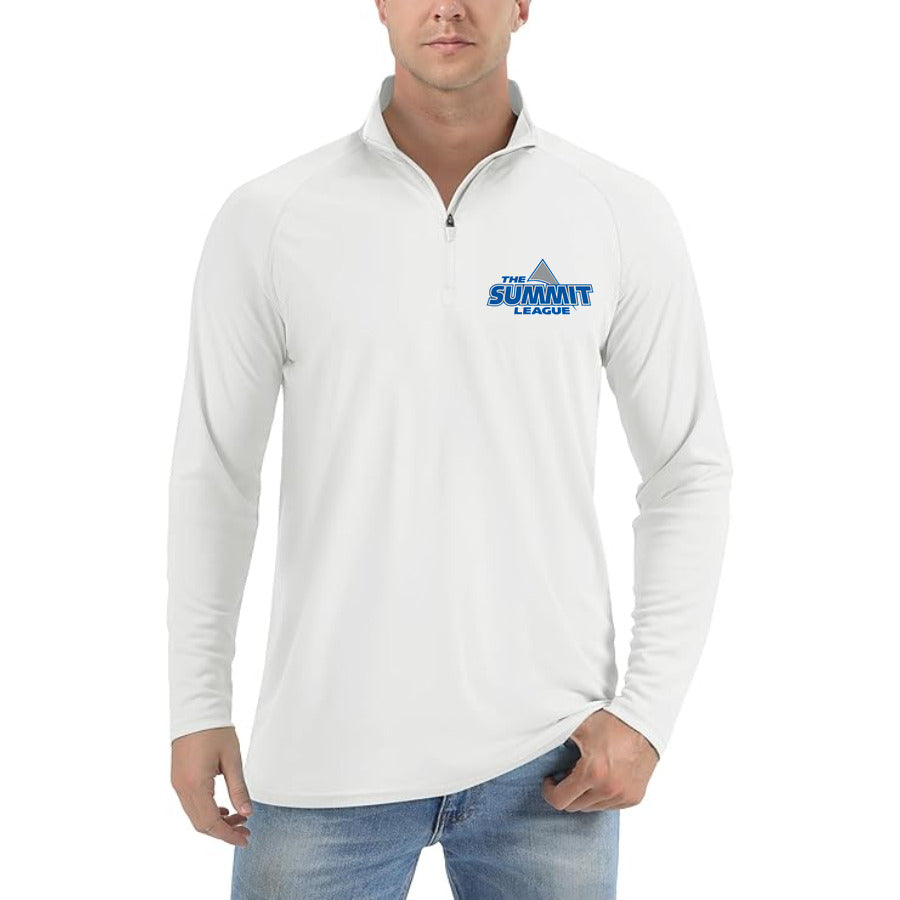 The Summit League Logo quarter-zip athletic shirt in White