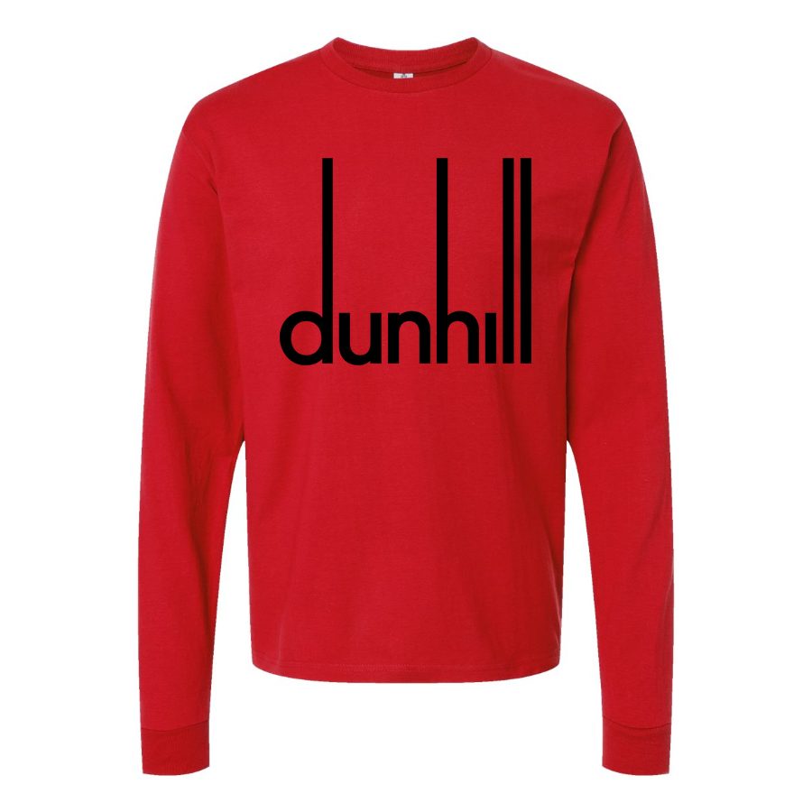 Men's Dunhill black Long sleeves Cotton Blend T-Shirt - Red