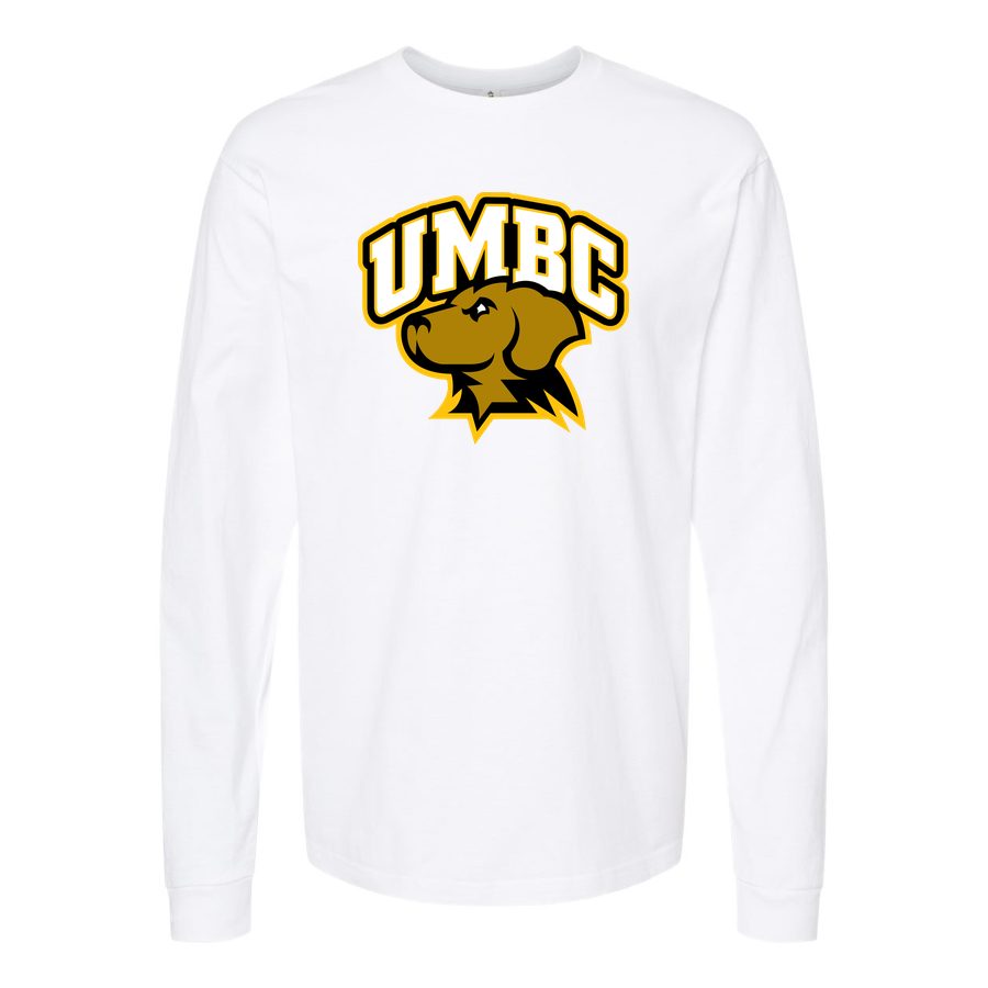 Men's UMBC Retrievers Logo Long sleeves Cotton Blend T-Shirt - White