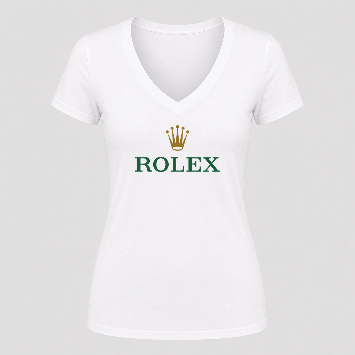 Women's Rolex V Neck T-Shirt in white