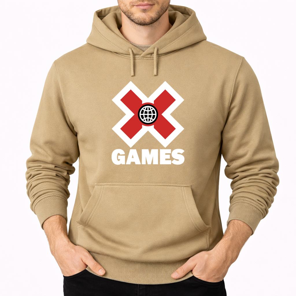 Men's X Games .white Pullover Hoodie - Tan
