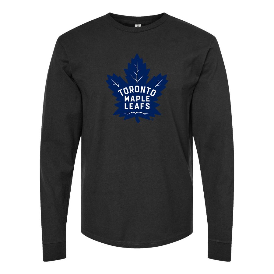Men's Toronto Maple Leafs Long sleeves Cotton Blend T-Shirt - Black