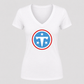 Women's Tennessee Titans V Neck T-Shirt in white