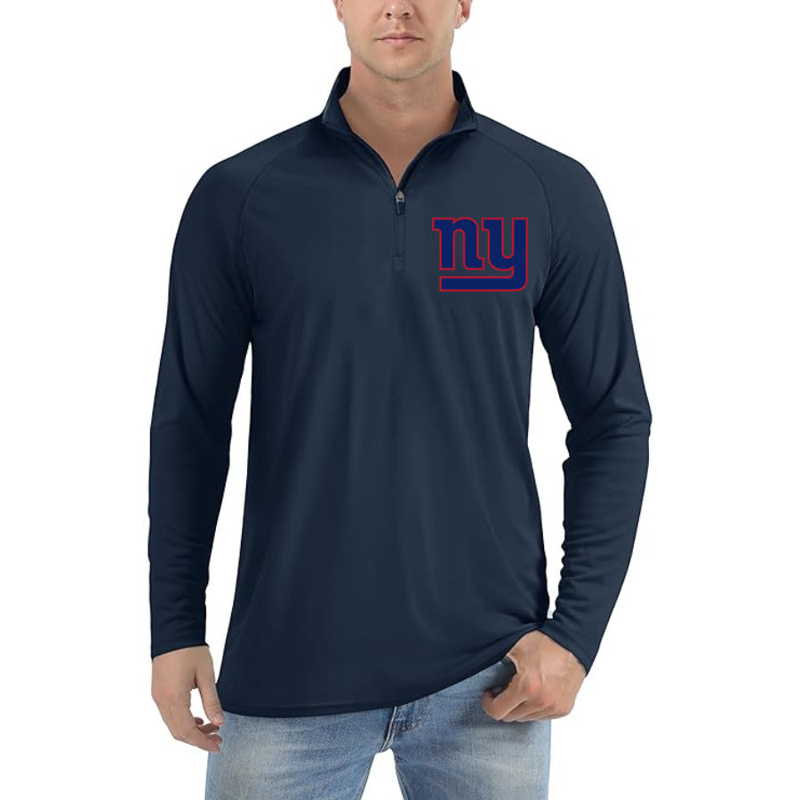 New York Giants quarter-zip athletic shirt in Navy