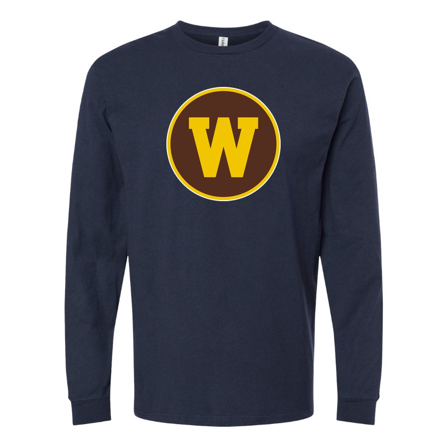Men's Western Michigan Broncos Logo Long sleeves Cotton Blend T-Shirt - Navy