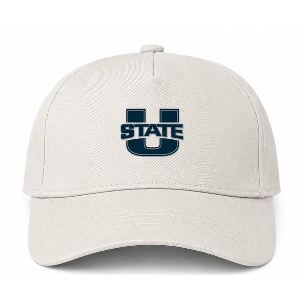 Utah State Aggies Logo Beige Dad Baseball Cap Hat