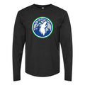 Men's Minnesota Timberwolves Long sleeves Cotton Blend T-Shirt - Black