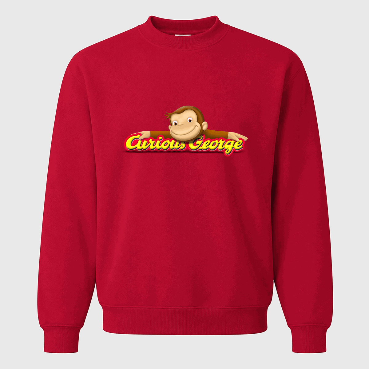 Men's Curious George Crewneck Sweatshirt - Red