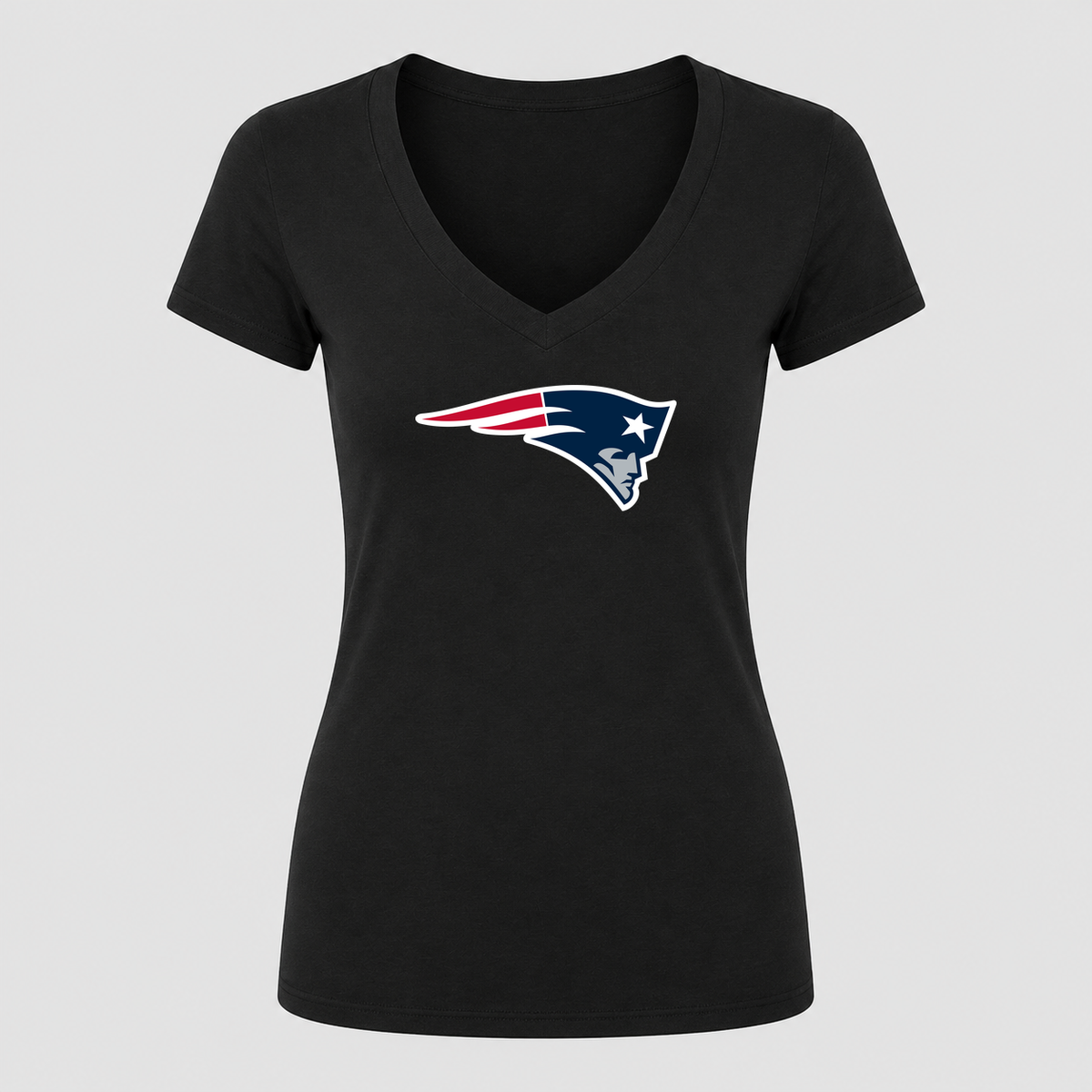 Women's New England Patriots V Neck T-Shirt in black