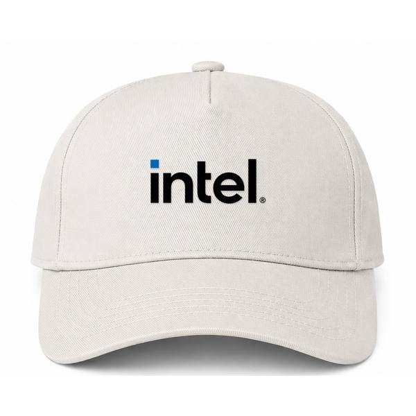 Intel Logo Beige Dad Baseball Cap Hat