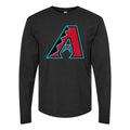 Men's Arizona Diamondbacks Long sleeves Cotton Blend T-Shirt - Black
