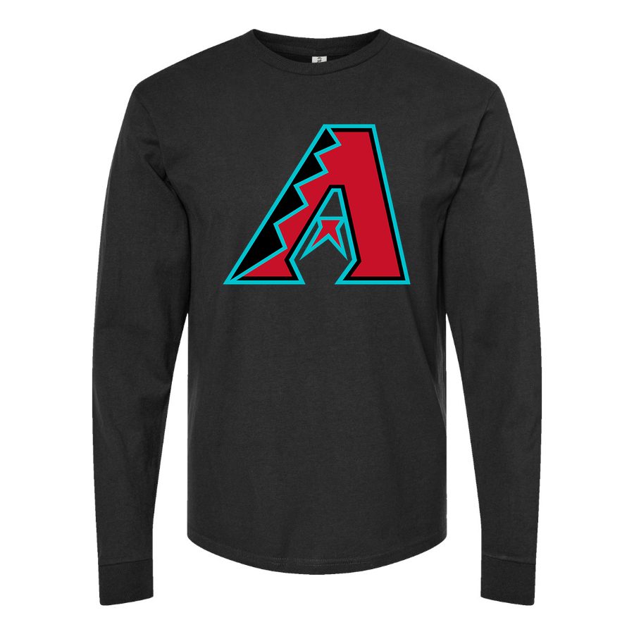 Men's Arizona Diamondbacks Long sleeves Cotton Blend T-Shirt - Black