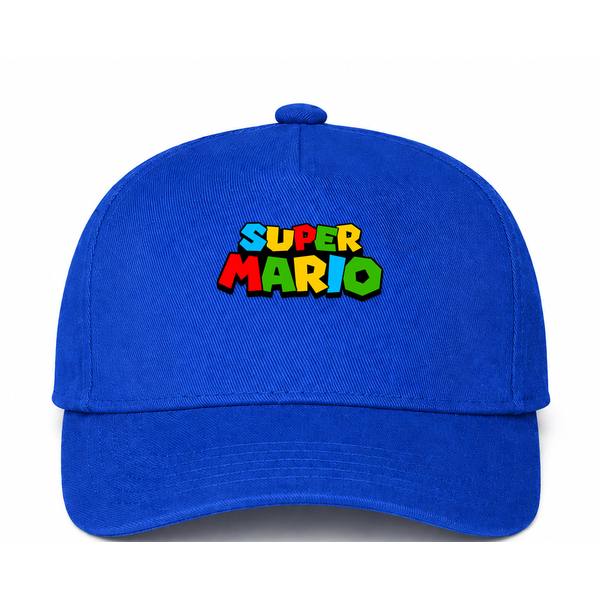 Super Mario Logo Blue Dad Baseball Cap Hat