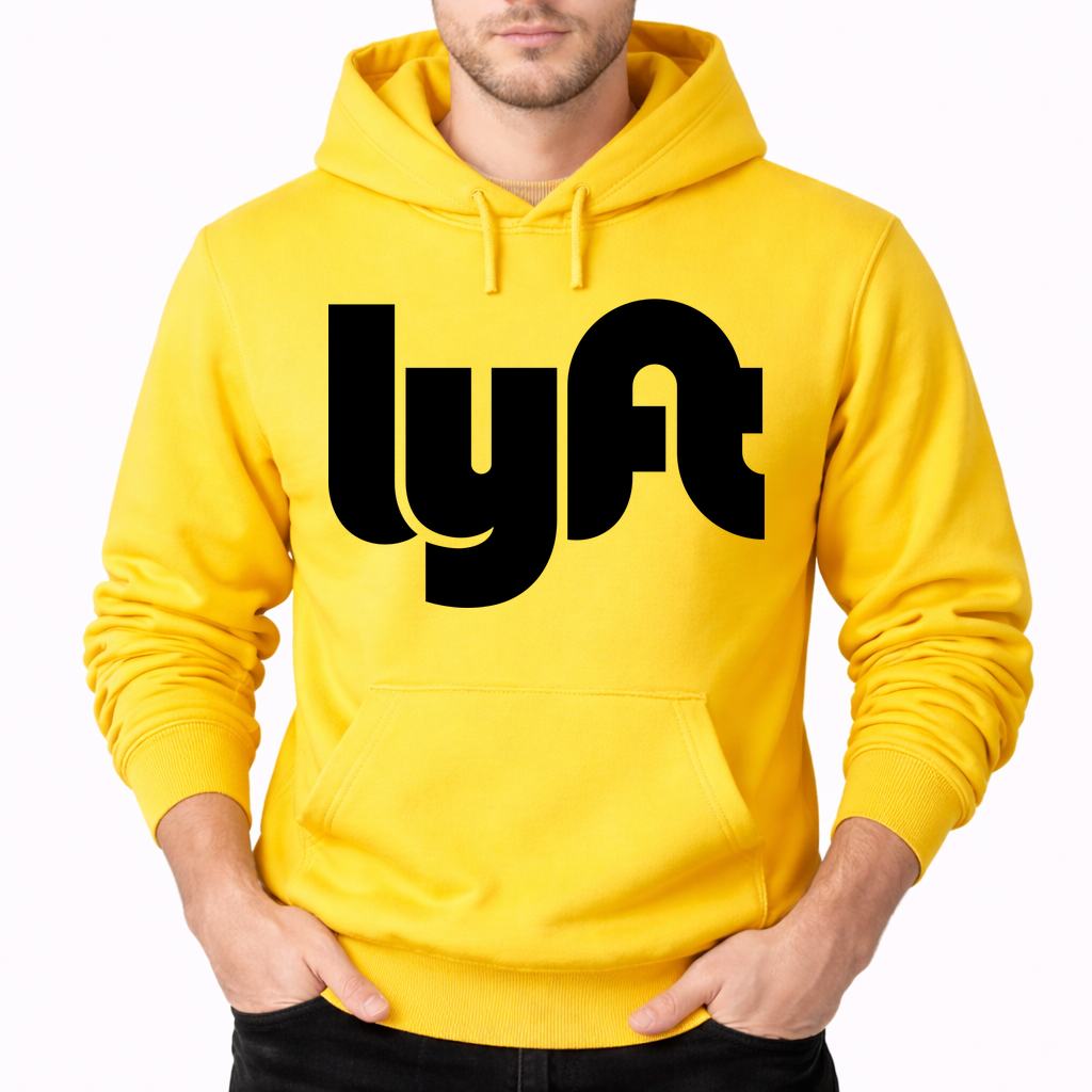 Men's Lyft Black Pullover Hoodie - Yellow