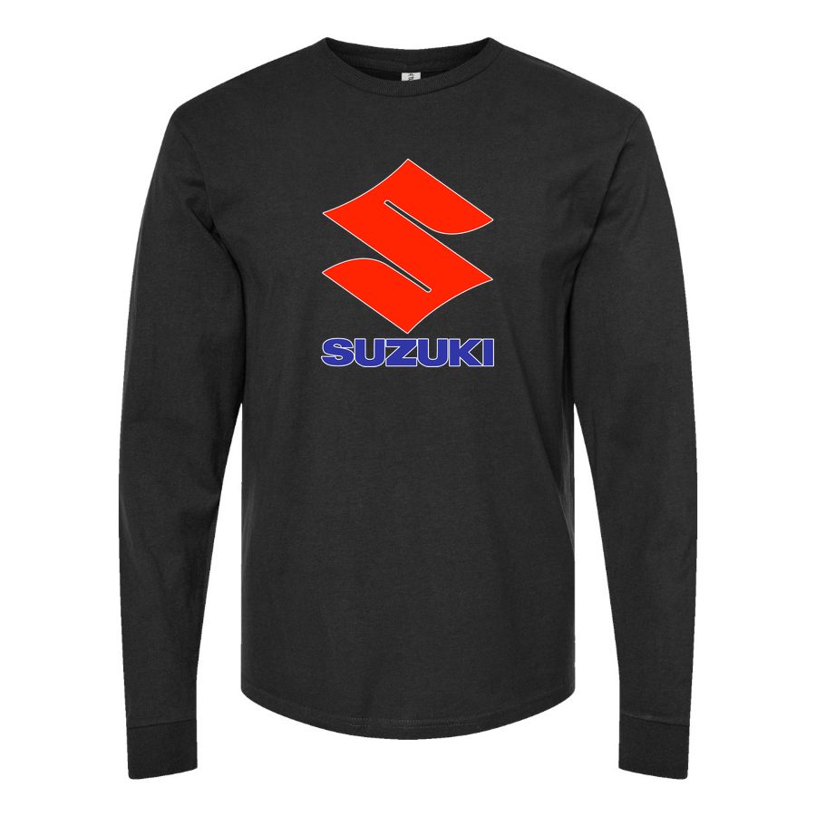 Men's Suzuki-Logo Long sleeves Cotton Blend T-Shirt - Black