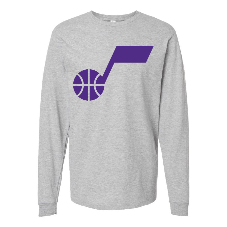 Men's Utah Jazz Long sleeves Cotton Blend T-Shirt - Gray