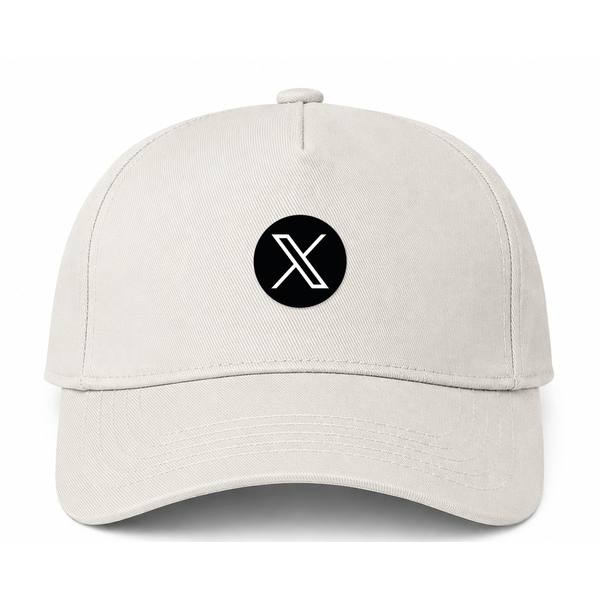Twitter X Logo Beige Dad Baseball Cap Hat