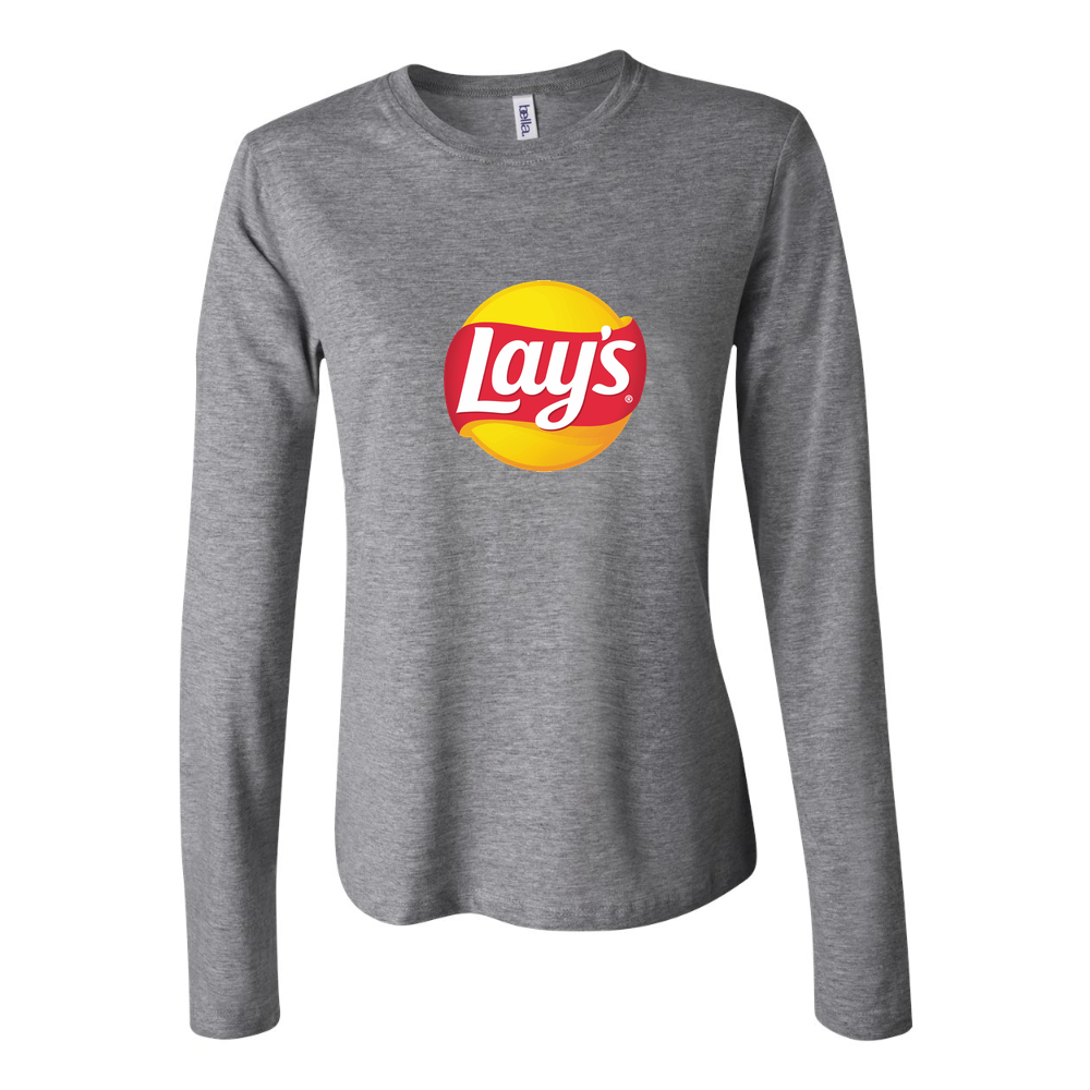 Women's Lays Logo food Long Sleeve T-Shirt - Gray