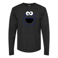 Men's Cookie Monster Long sleeves Cotton Blend T-Shirt - Black