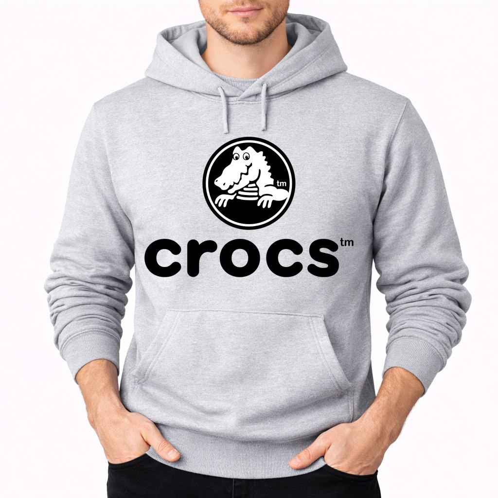 Men's Crocs Pullover Hoodie - Gray