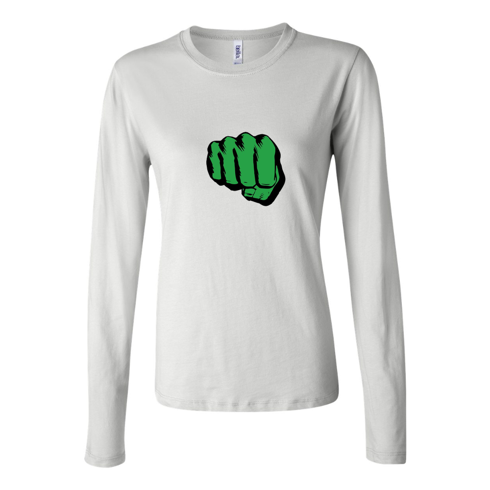 Women's Hulk Punch Long Sleeve T-Shirt - White