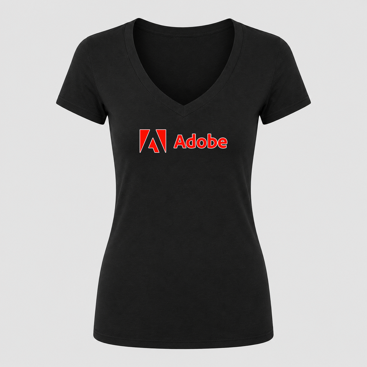Women's Adobe V Neck T-Shirt in black