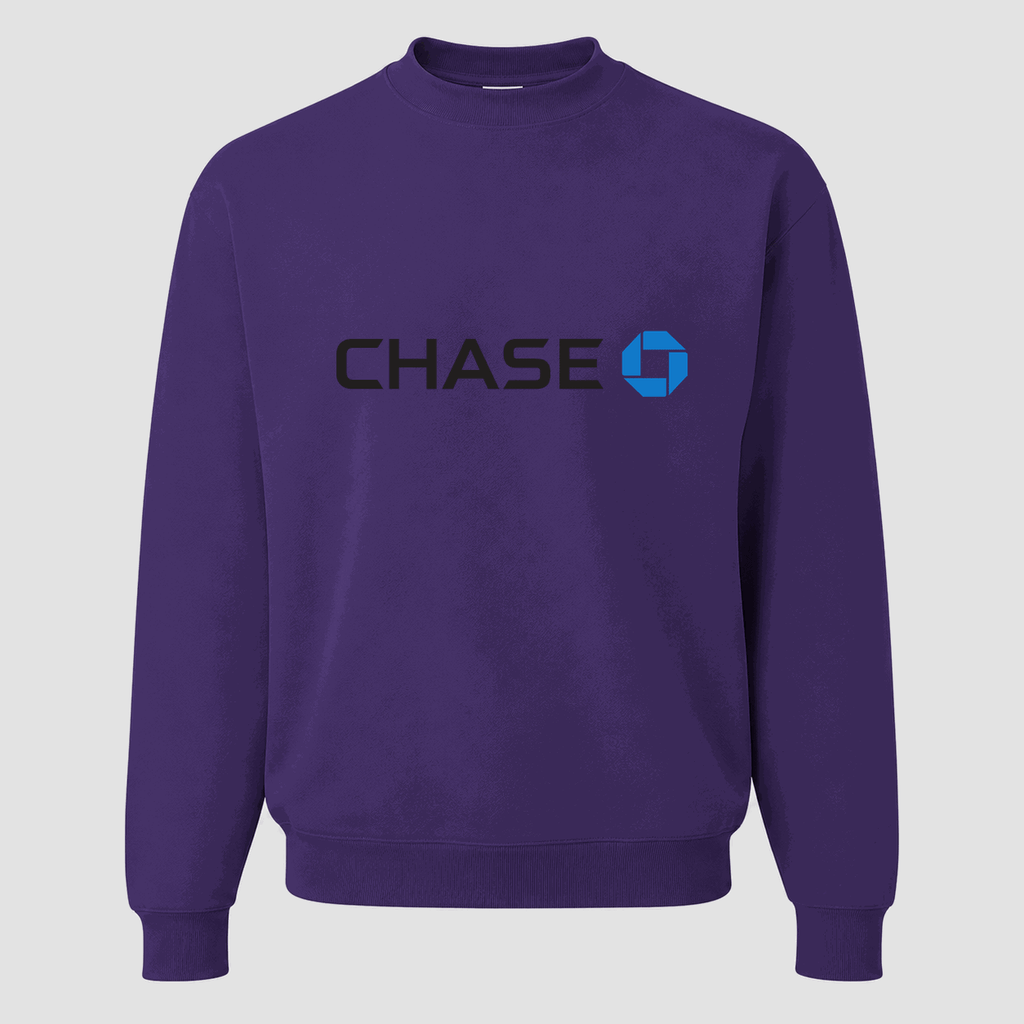 Men's Chase Black Logo Crewneck Sweatshirt - Purple