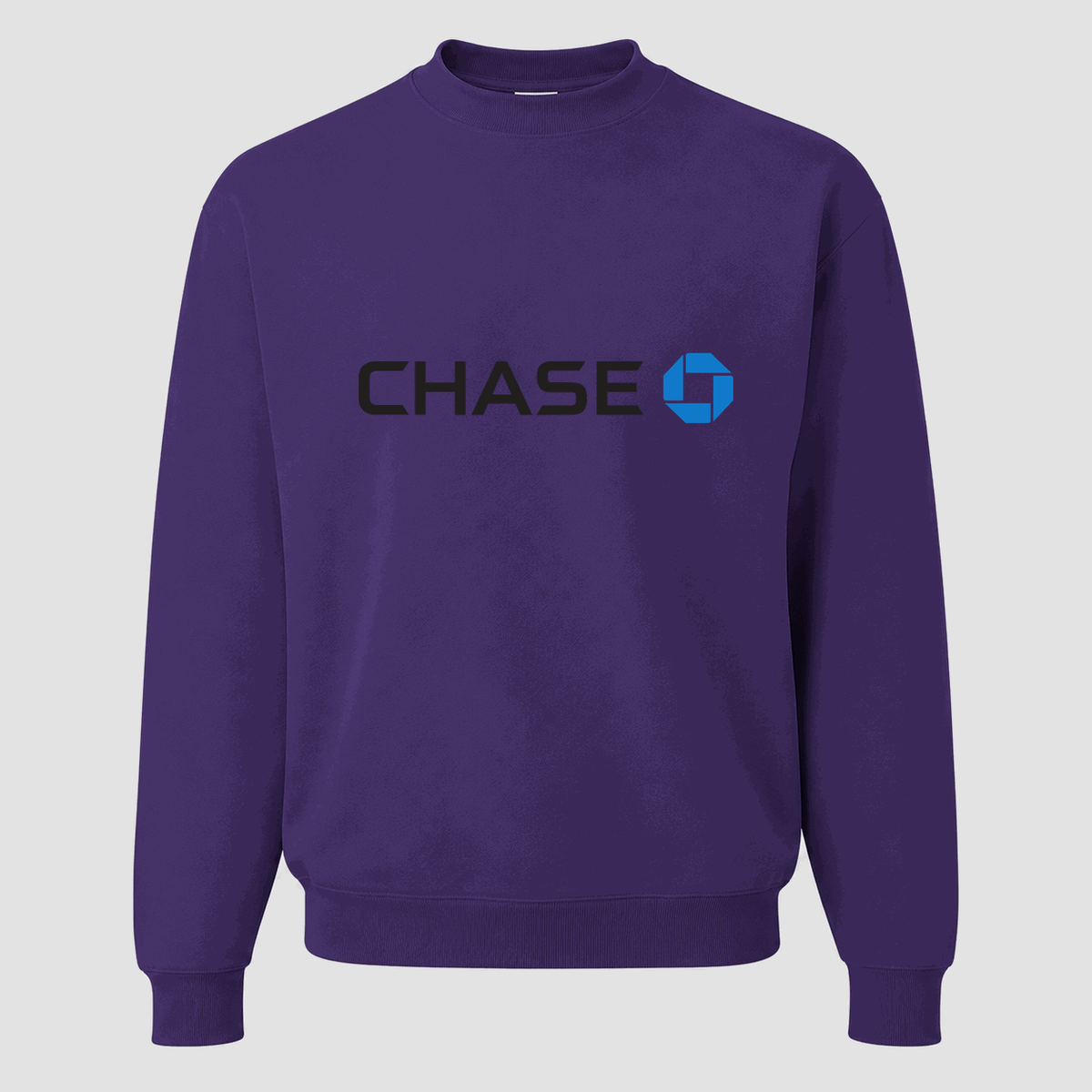Men's Chase Black Logo Crewneck Sweatshirt - Purple