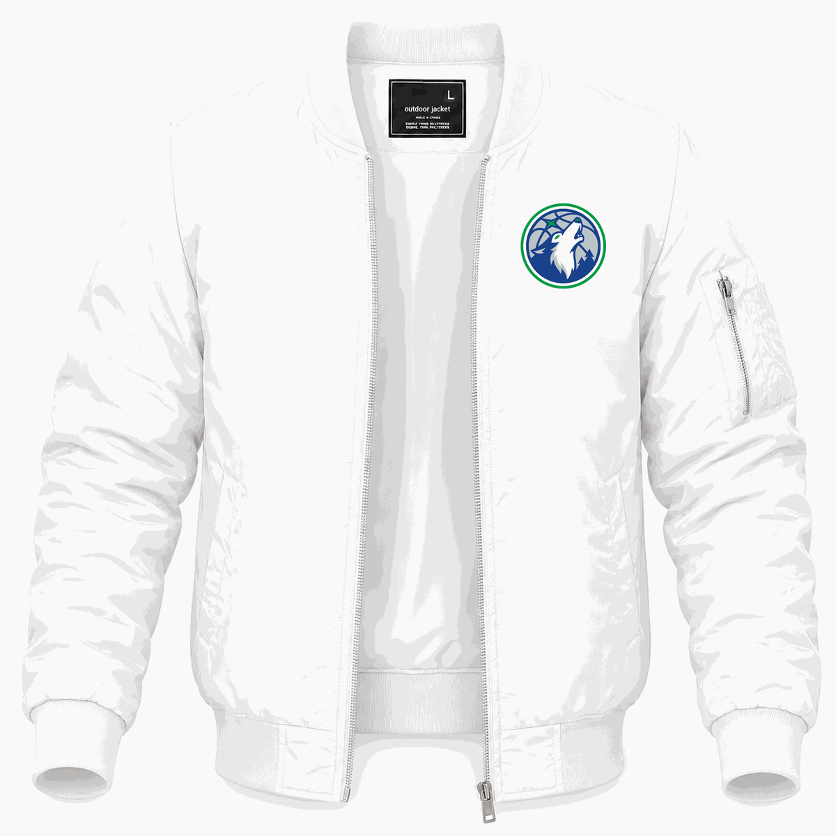Men's Minnesota Timberwolves Lightweight Bomber Jacket - White