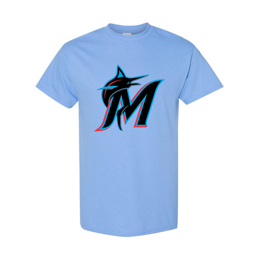 Men's Miami Marlins Cotton T-Shirt - Sky Blue
