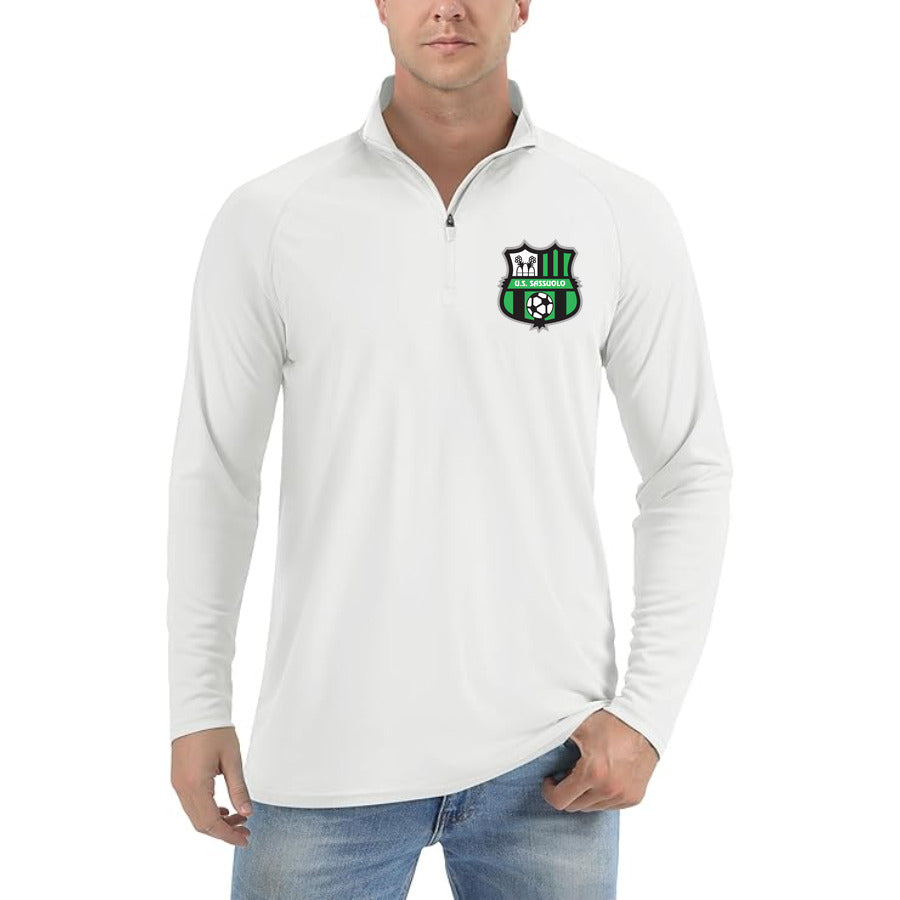 U.S. Sassuolo Soccer Logo quarter-zip athletic shirt in White