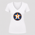 Women's Houston Astros V Neck T-Shirt in white