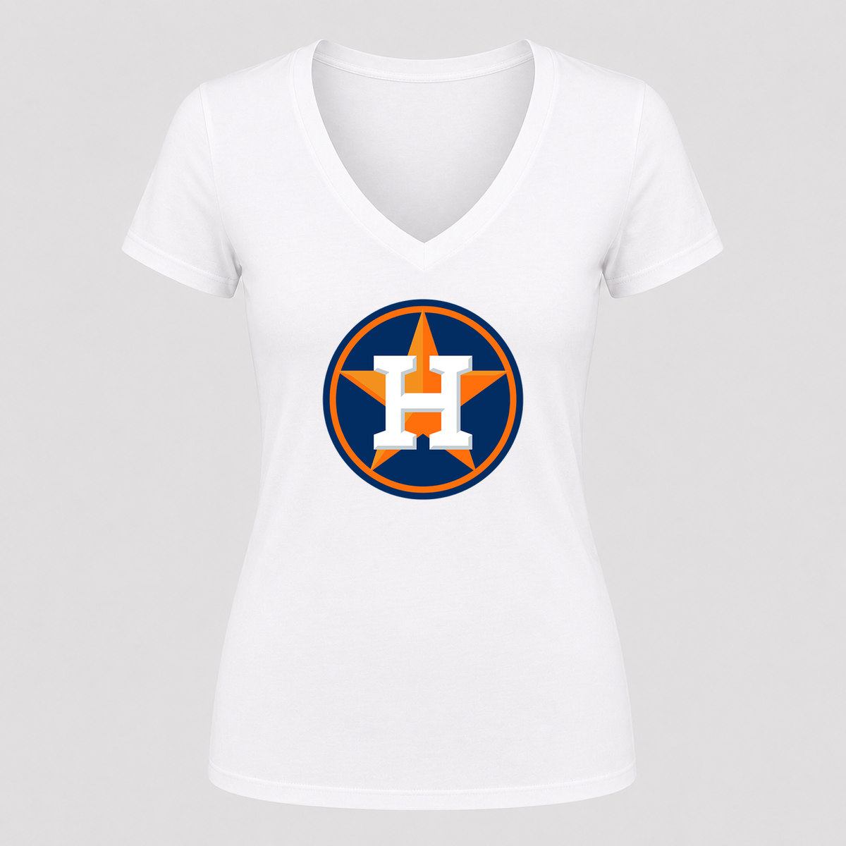 Women's Houston Astros V Neck T-Shirt in white