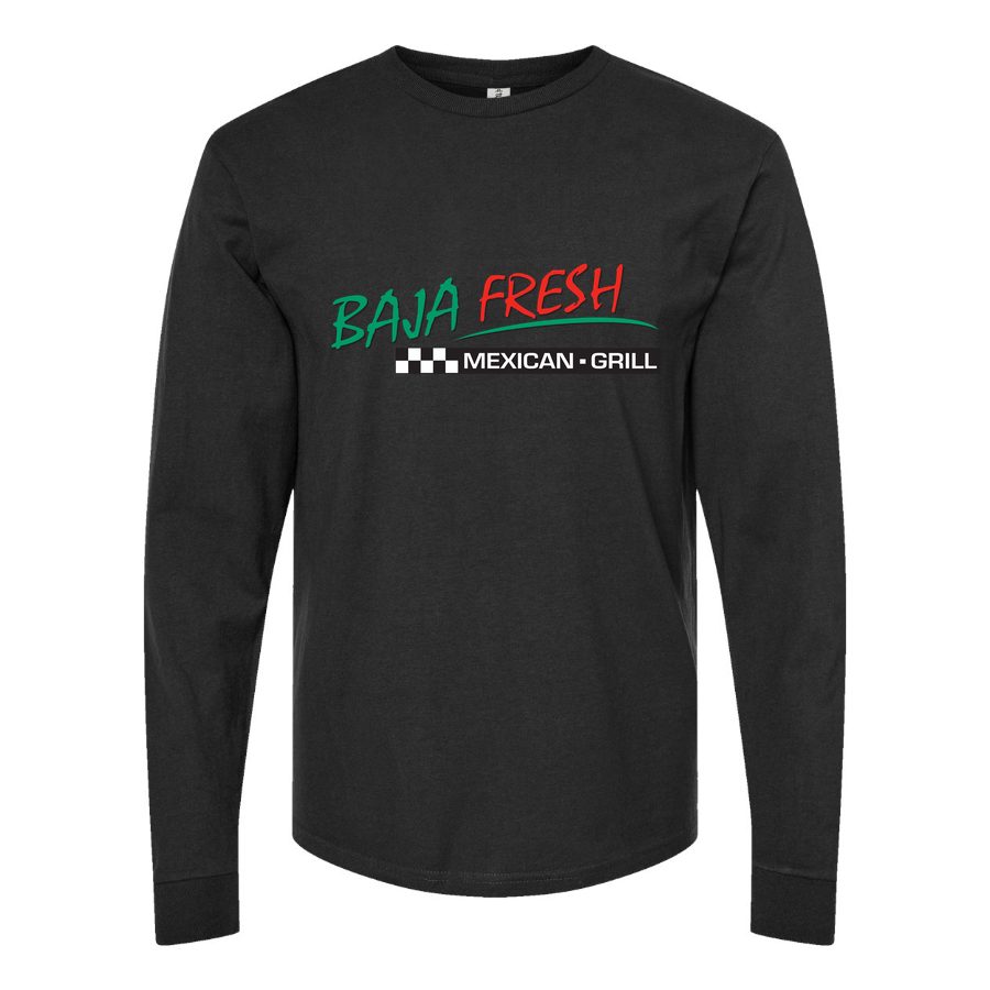Men's Logo-Baja-Fresh-1536x864 Long sleeves Cotton Blend T-Shirt - Black