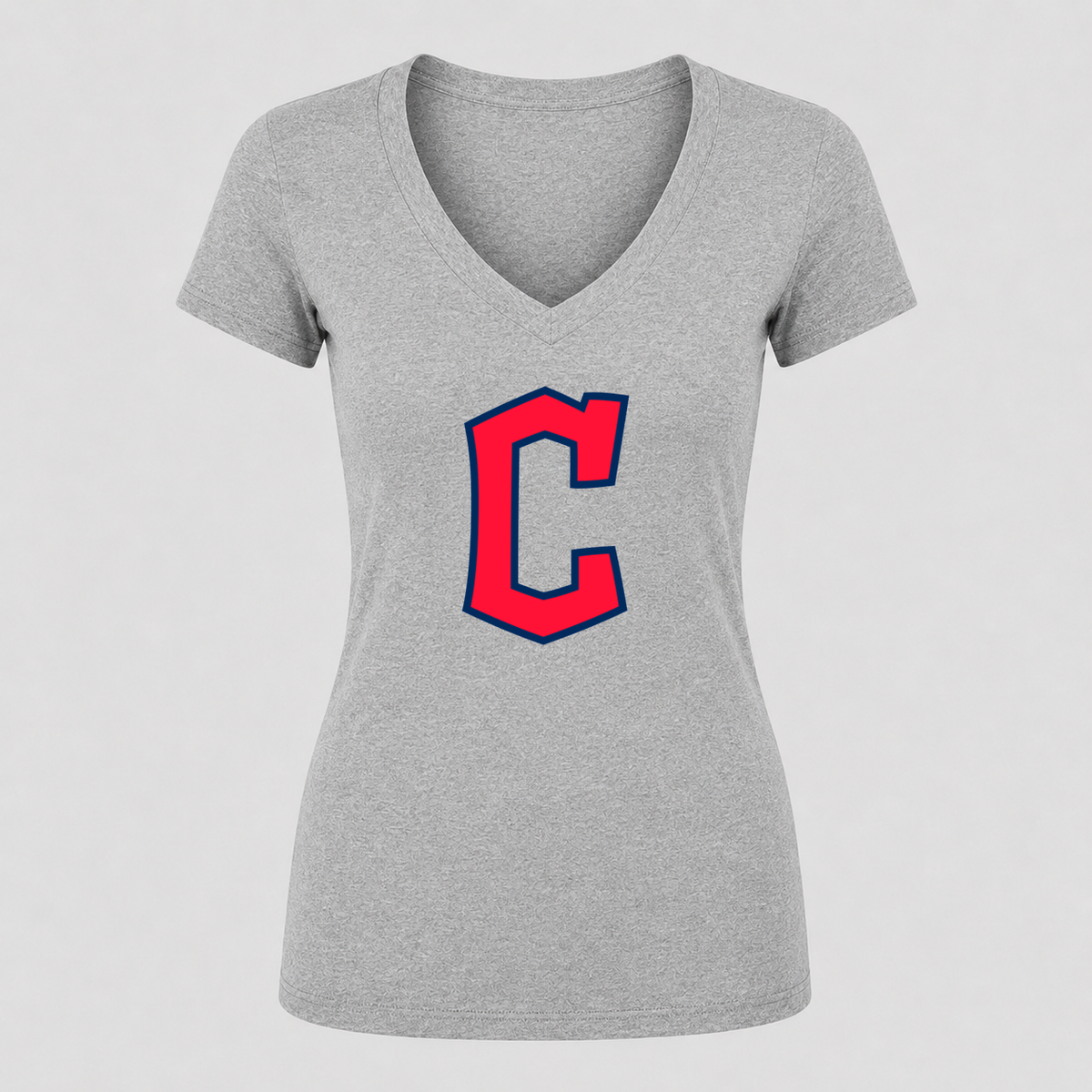Women's Cleveland Guardians V Neck T-Shirt in gray