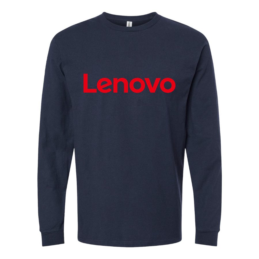 Men's Lenovo Long sleeves Cotton Blend T-Shirt - Navy