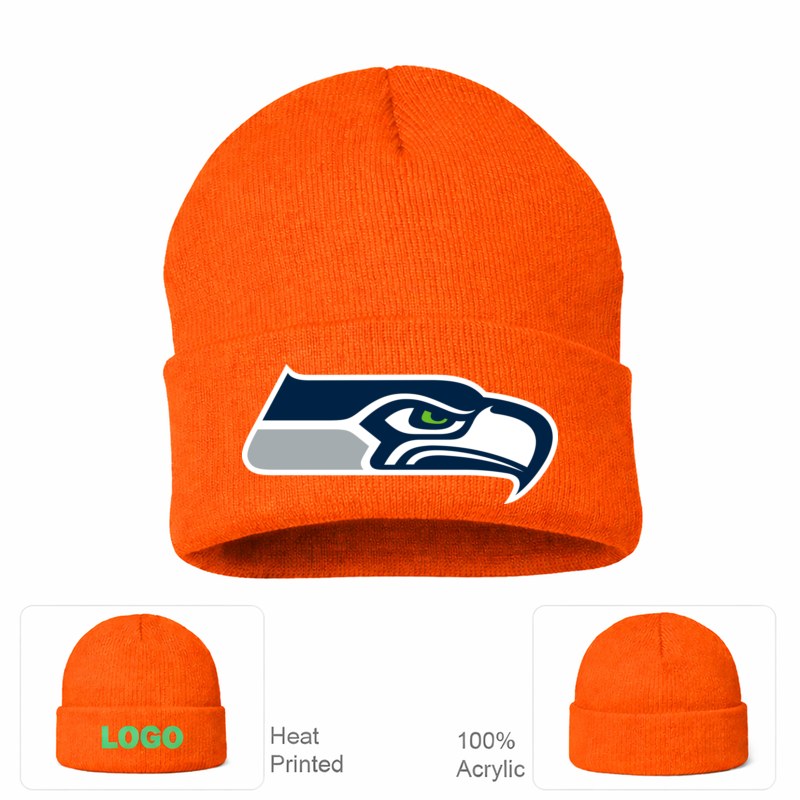Seattle Seahawks Orange Beanie Hat