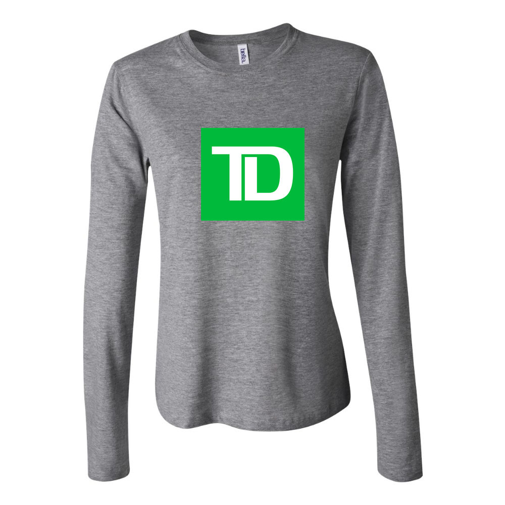 Women's TD Bank logo 1536x864 Long Sleeve T-Shirt - Gray