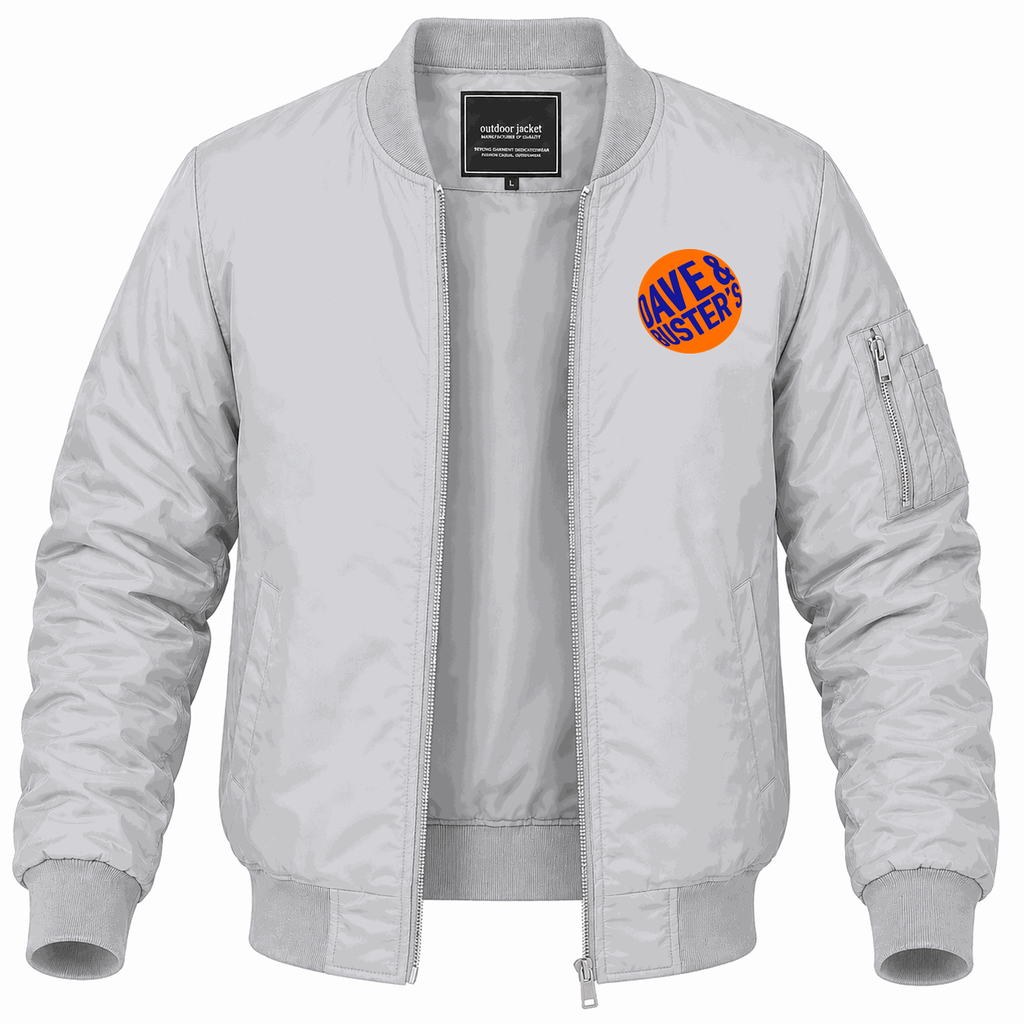Men's Dave & Buster's Lightweight Bomber Jacket - Gray