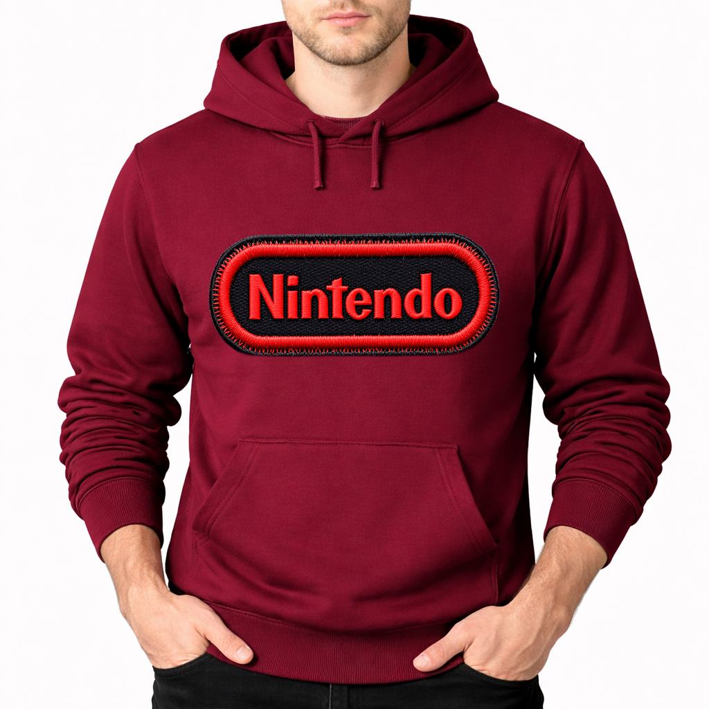 Men's Nintendo Pullover Hoodie - Burgundy