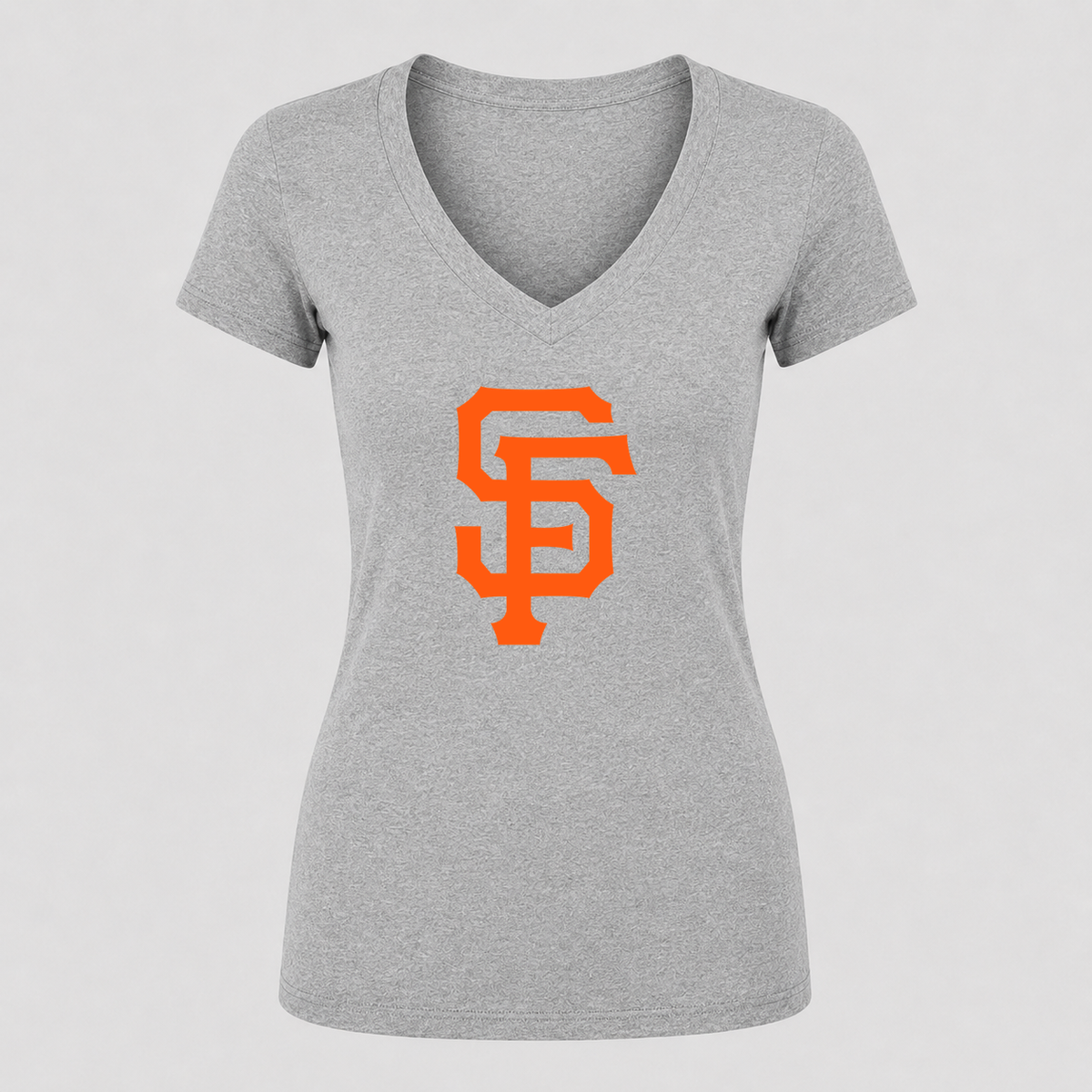 Women's San Francisco Giants V Neck T-Shirt in gray
