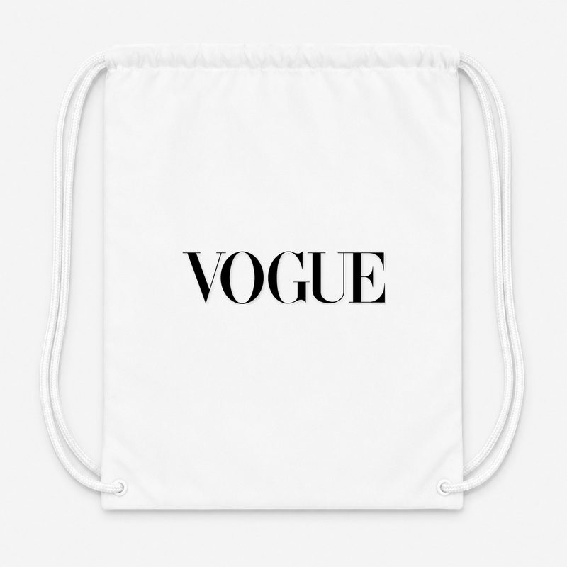 1200px VOGUE Revista Drawstring Bag - White
