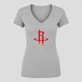 Women's Houston Rockets V Neck T-Shirt in gray