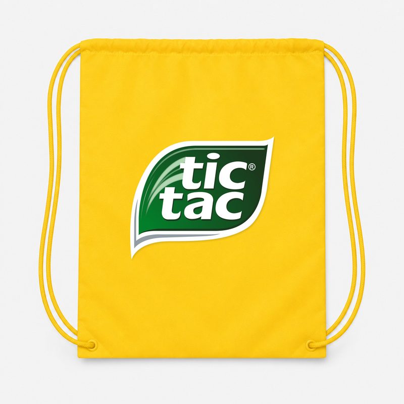 Tic Tac PNG1 Drawstring Bag - Yellow