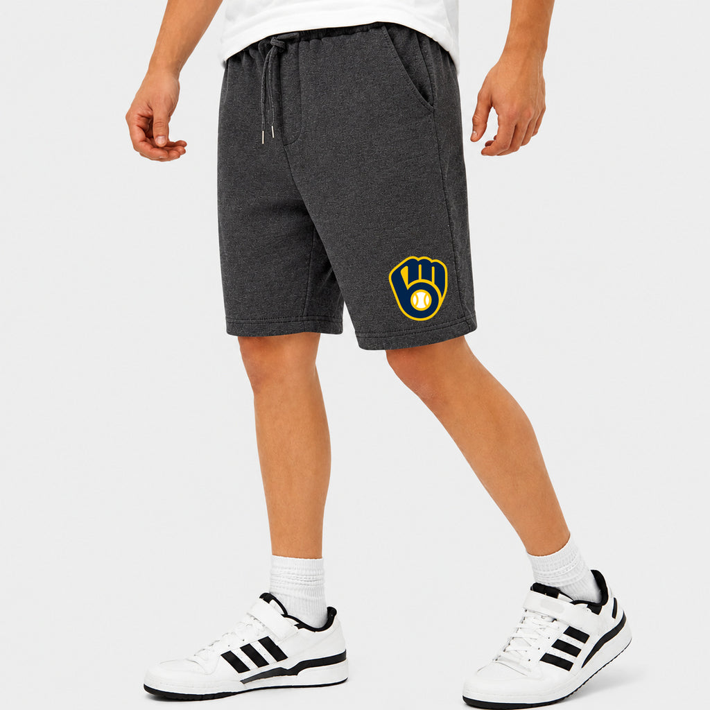 Men's Milwaukee Brewers Cotton Shorts - Charcoal