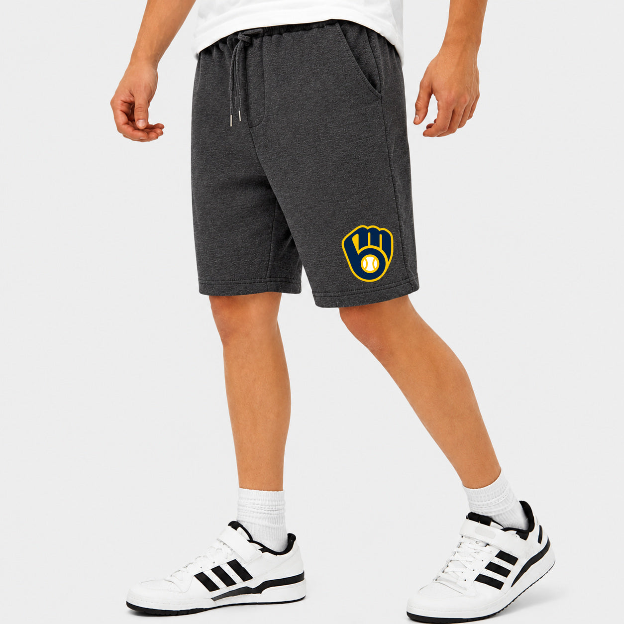 Men's Milwaukee Brewers Cotton Shorts - Charcoal
