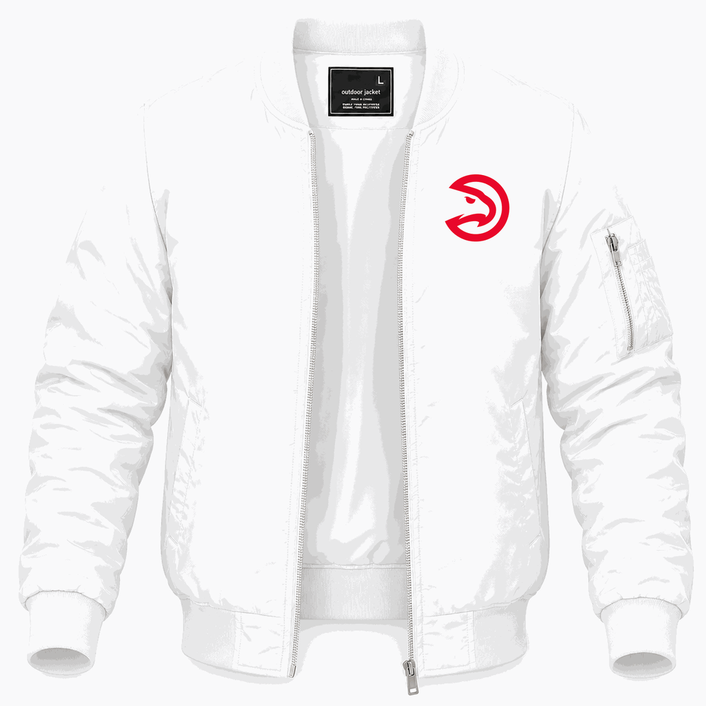 Men's Atlanta Hawks Lightweight Bomber Jacket - White