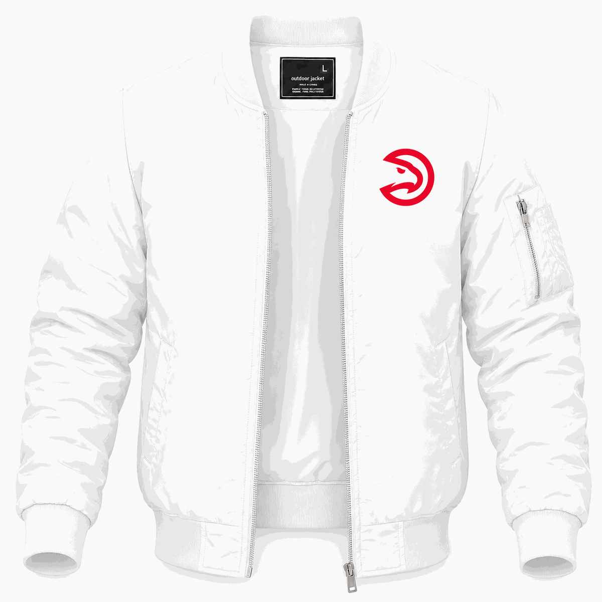 Men's Atlanta Hawks Lightweight Bomber Jacket - White