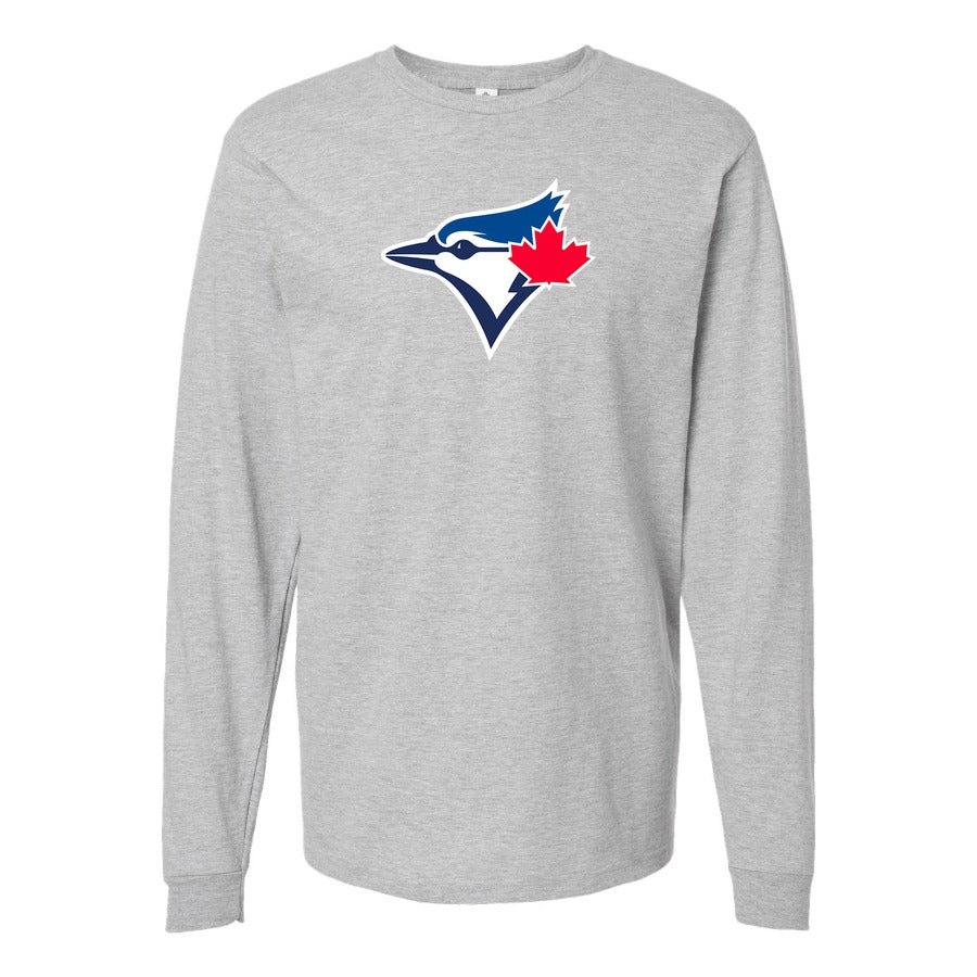 Men's Toronto Blue Jays Long sleeves Cotton Blend T-Shirt - Gray