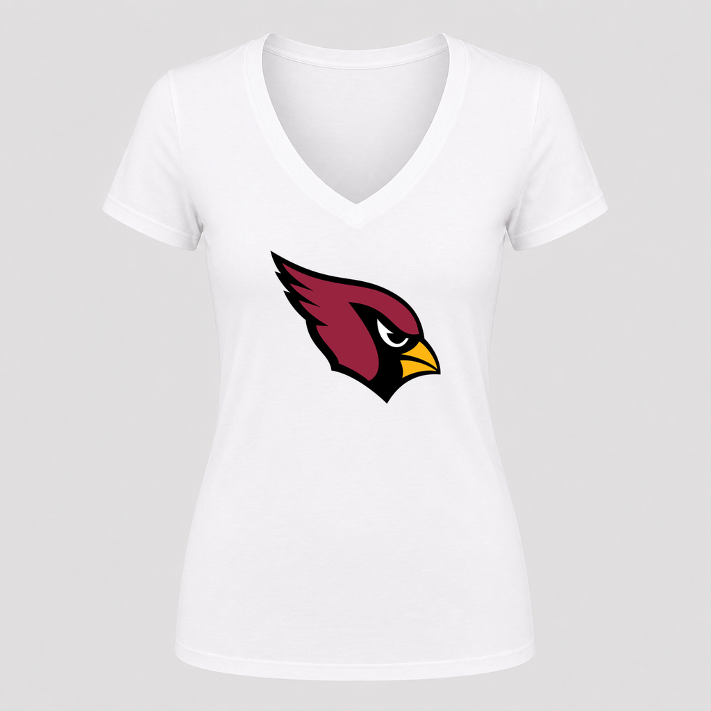 Women's Arizona Cardinals V Neck T-Shirt in white